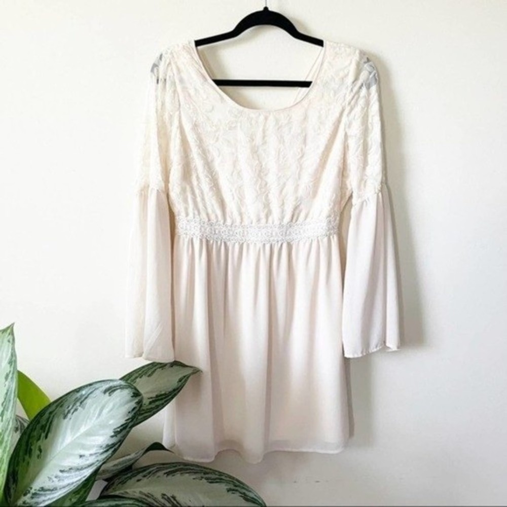 Flying Tomato Cream Boho Style Floral Dress